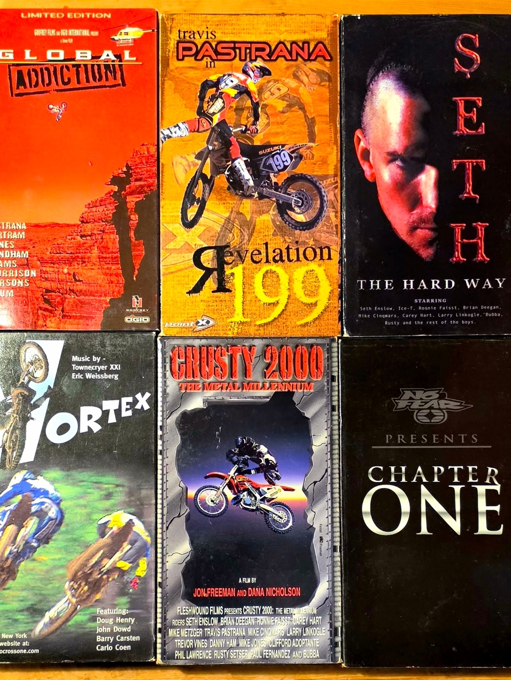 Motocross VHS Lot Of 6 Pastrana Revelation 199, Global Addiction, Crusty, Seth +